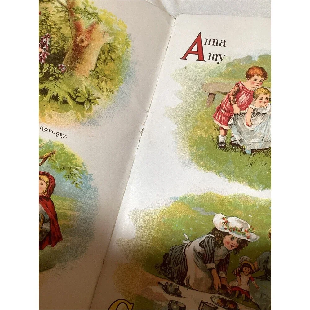 Fairyland Tales And ABC'S Children's Book Printed On Linen Late 1800's /1900's